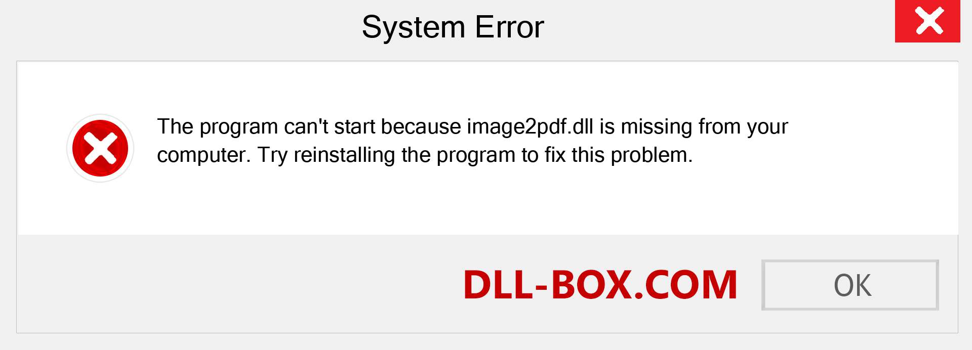  image2pdf.dll file is missing?. Download for Windows 7, 8, 10 - Fix  image2pdf dll Missing Error on Windows, photos, images